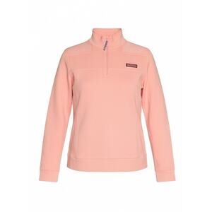 Vineyard Vines Shep Shirt 1/4 Zip Wmn Sz S Flamingo Pink French Terry Cotton Top